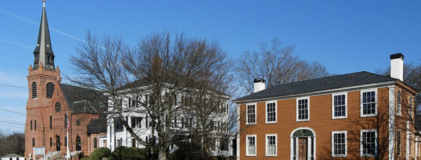 Historic Holy Family Church and rectory in Rockland, Massachusetts
